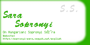 sara sopronyi business card